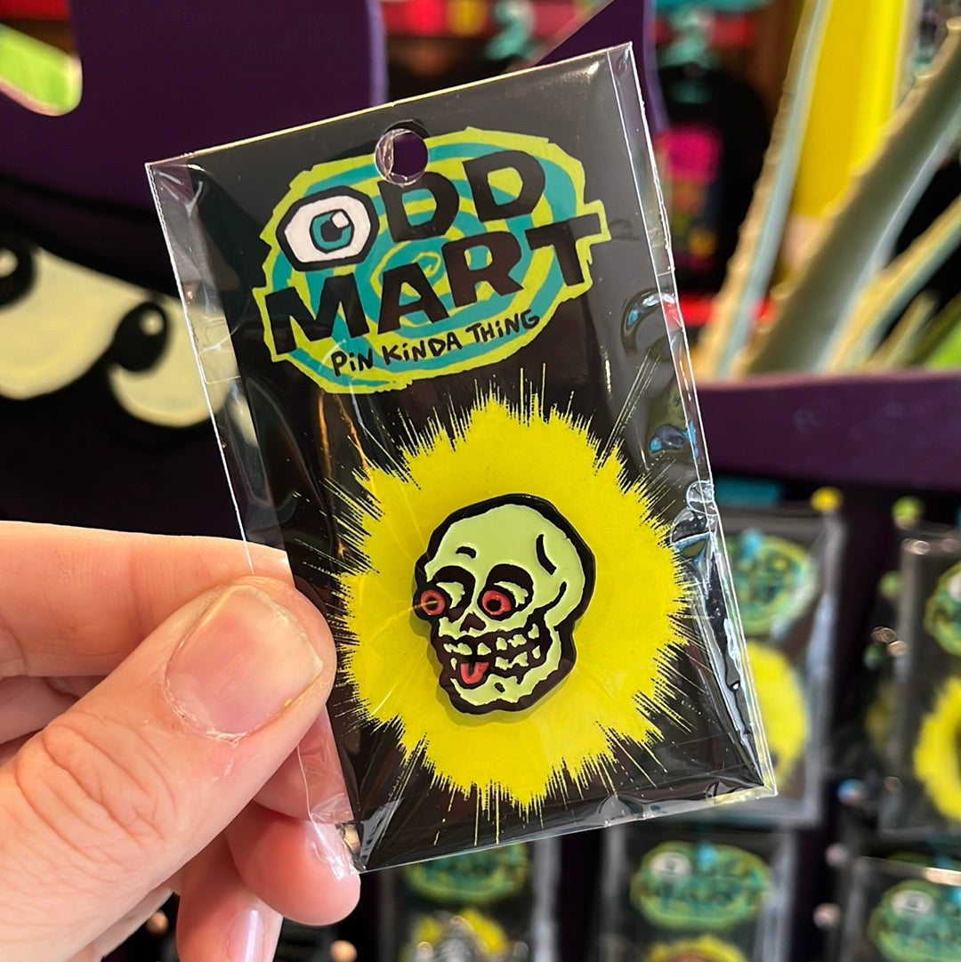 Odd Mart Glow Skull pin