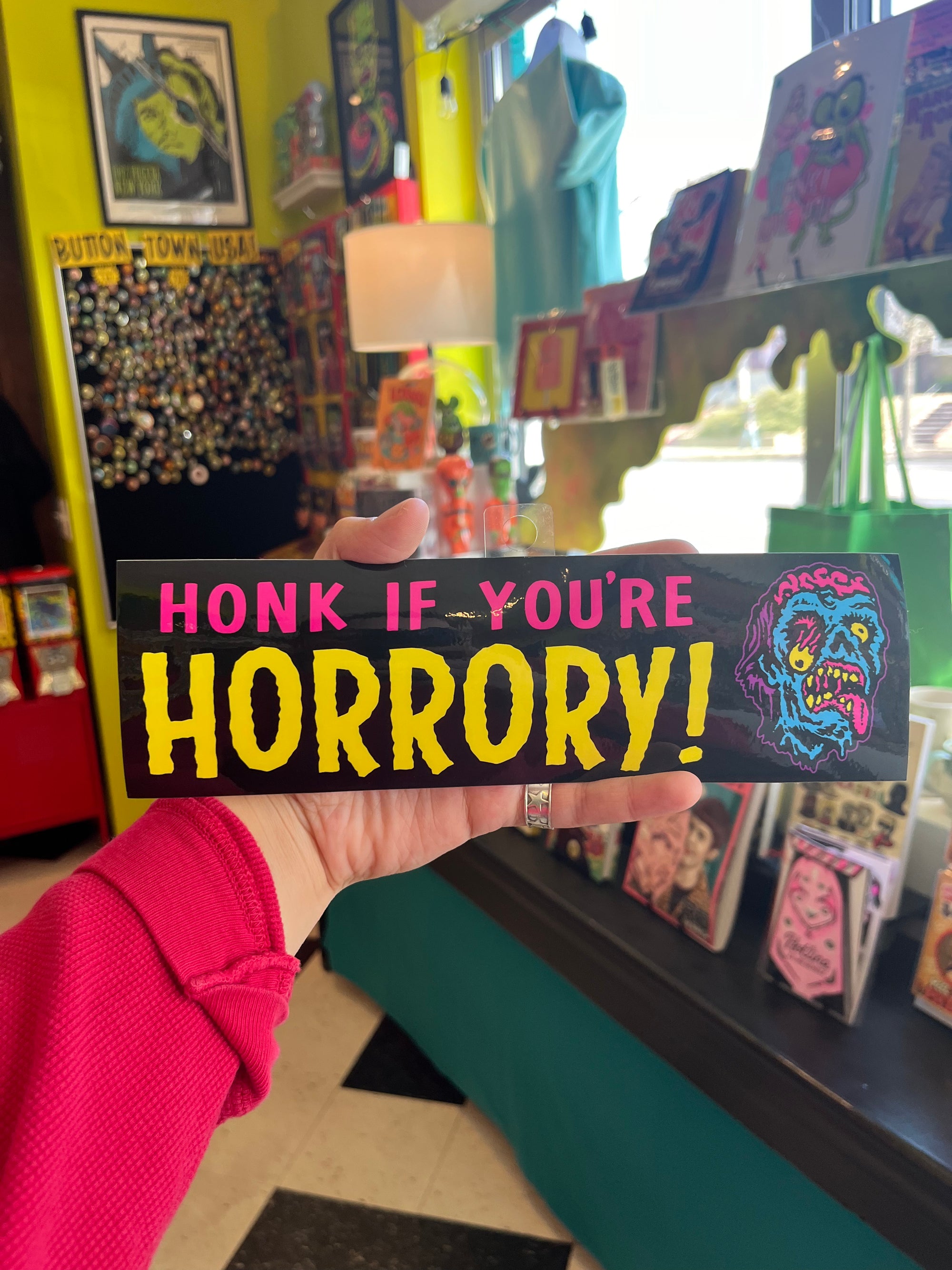 ODD MART Honk if You’re Horrory Sticker!