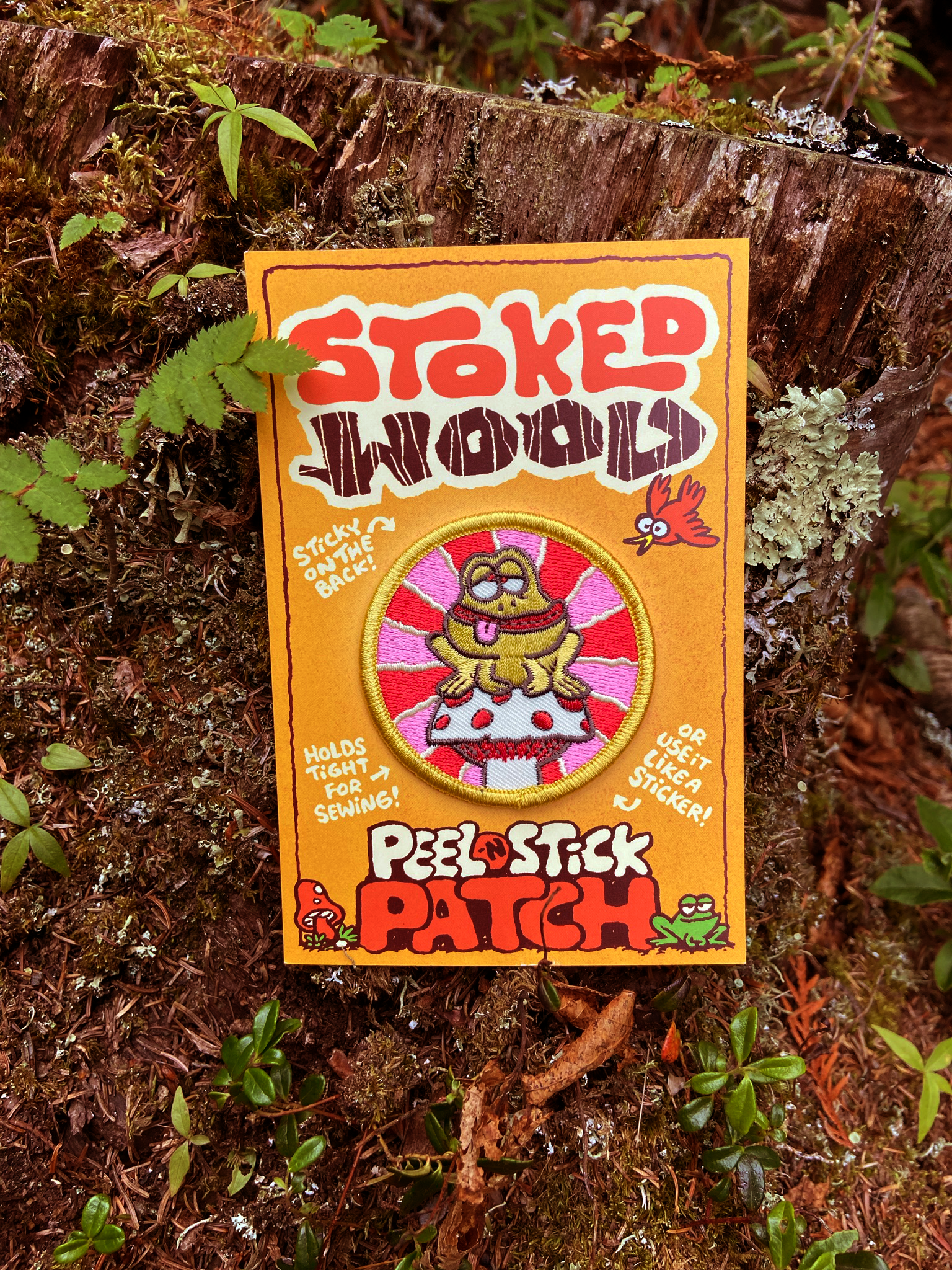 Stoked Wood Peel-N-Stick Toad Stool Patch