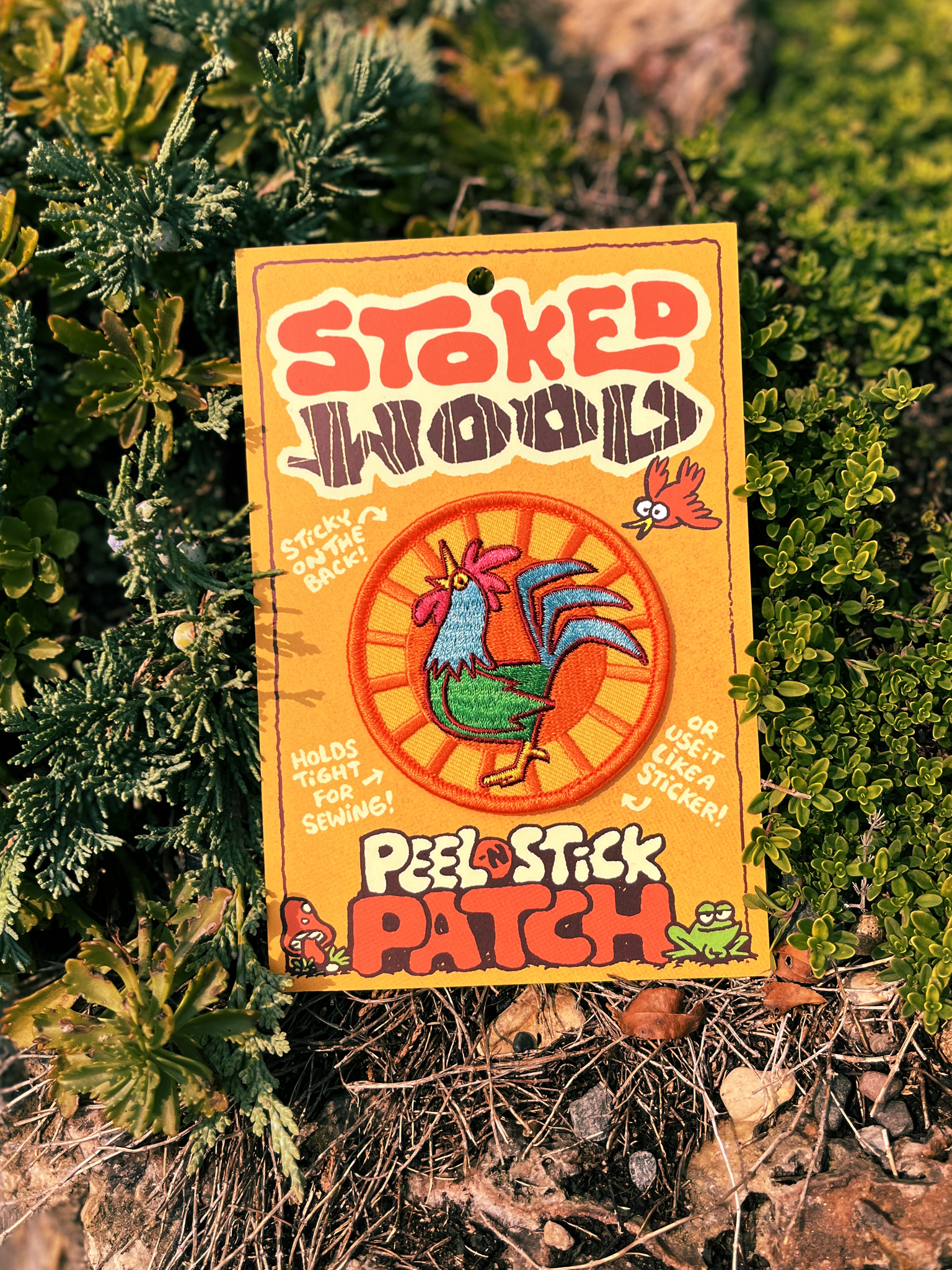 Stoked Wood Peel-N-Stick Rooster Patch