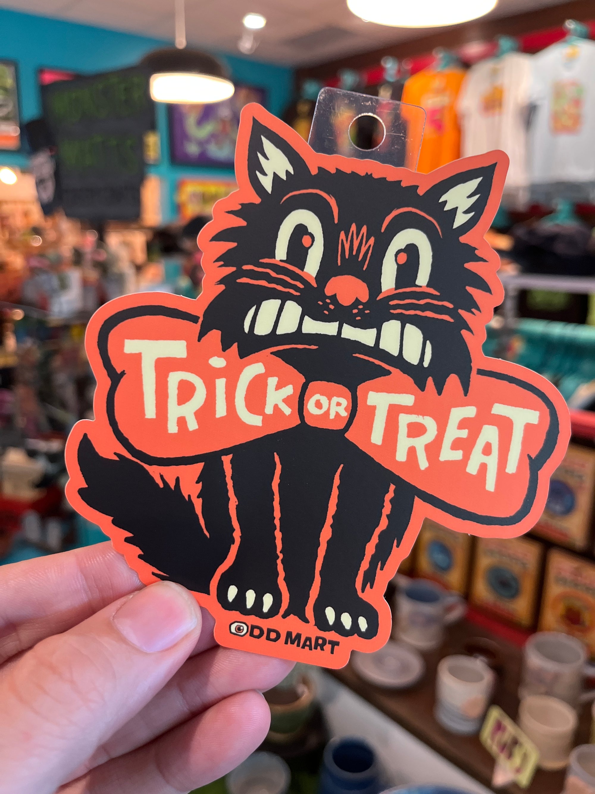 ODD MART Scaredy Cat Trick or Treat Sticker