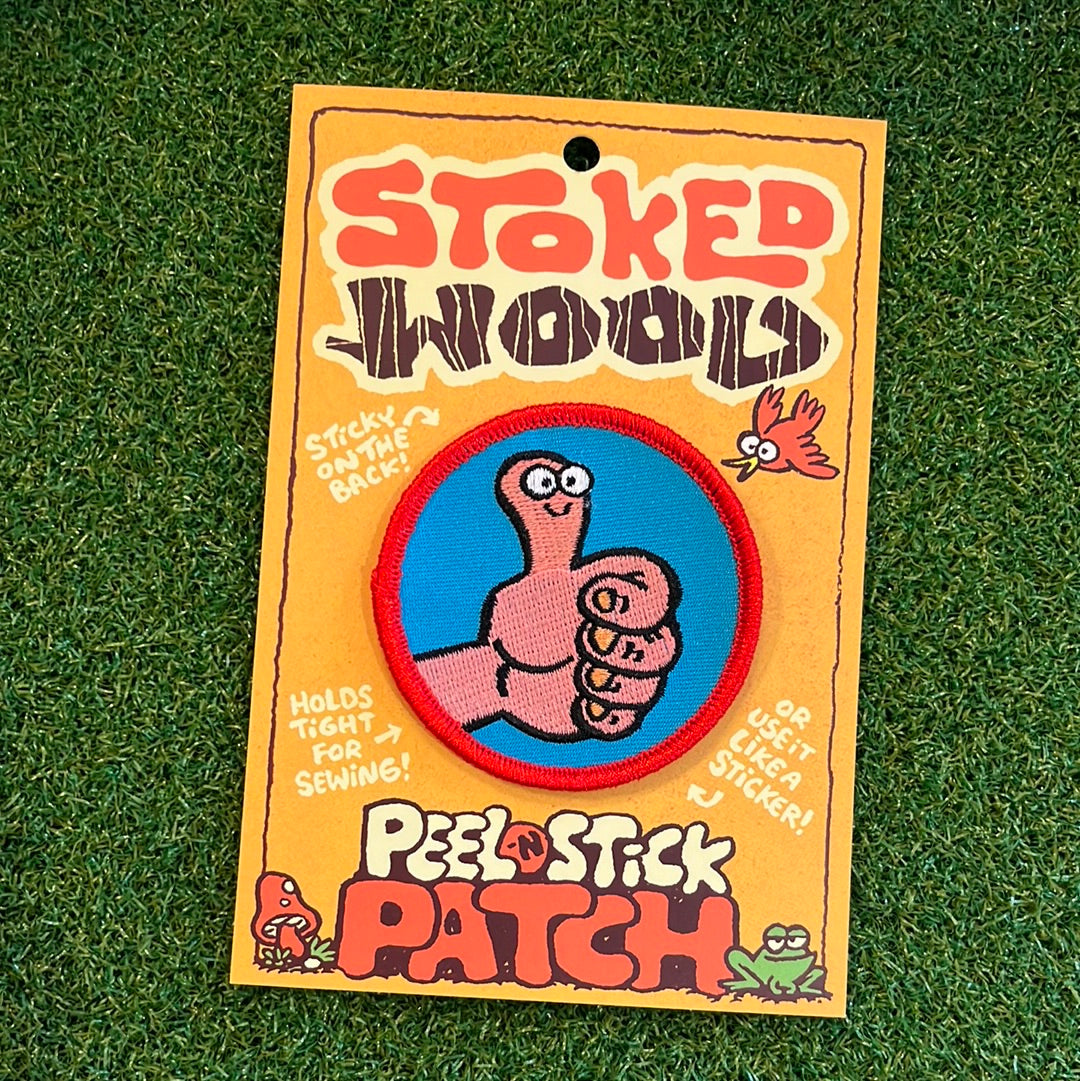 Stoked Wood Peel-N-Stick Thumbs Up Patch