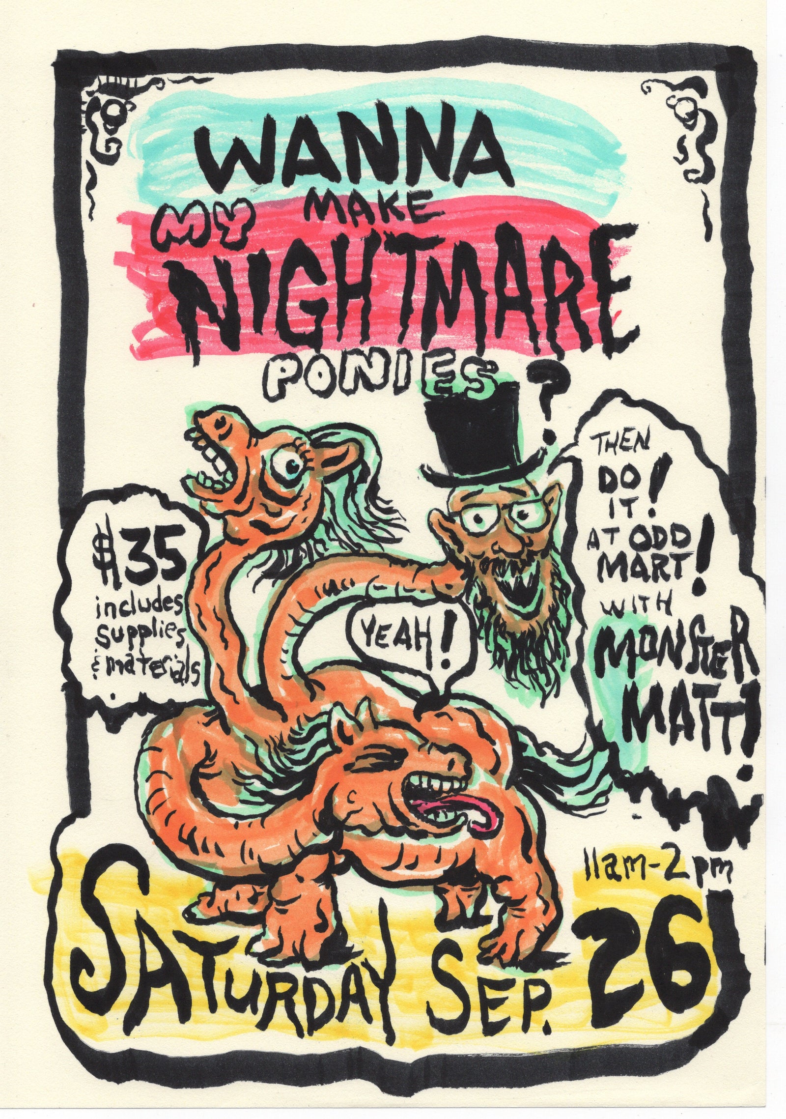 Monster Matt's Creepy Craft Class Saturday - September 26th 2026