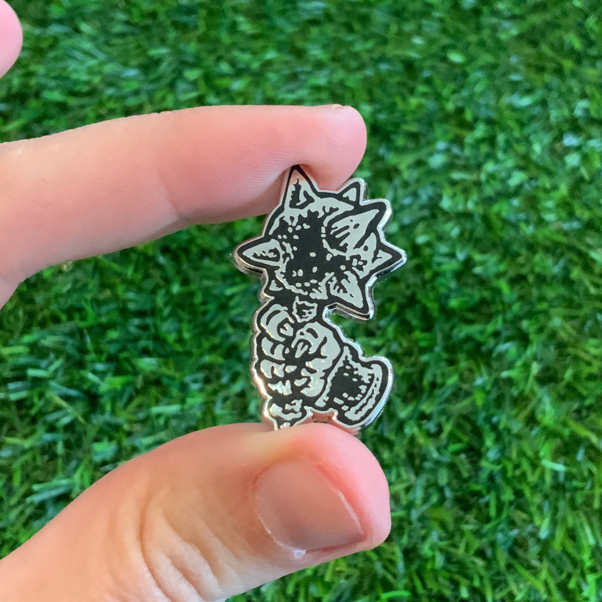 Odd Mart Silver Spiked Club Pin