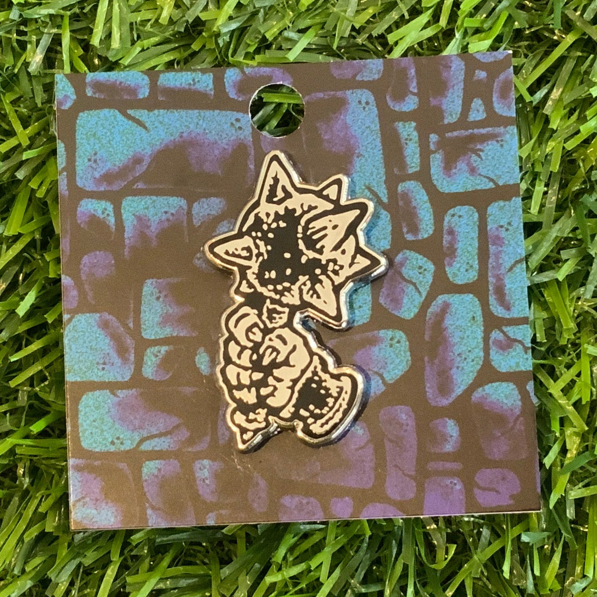 Odd Mart Silver Spiked Club Pin