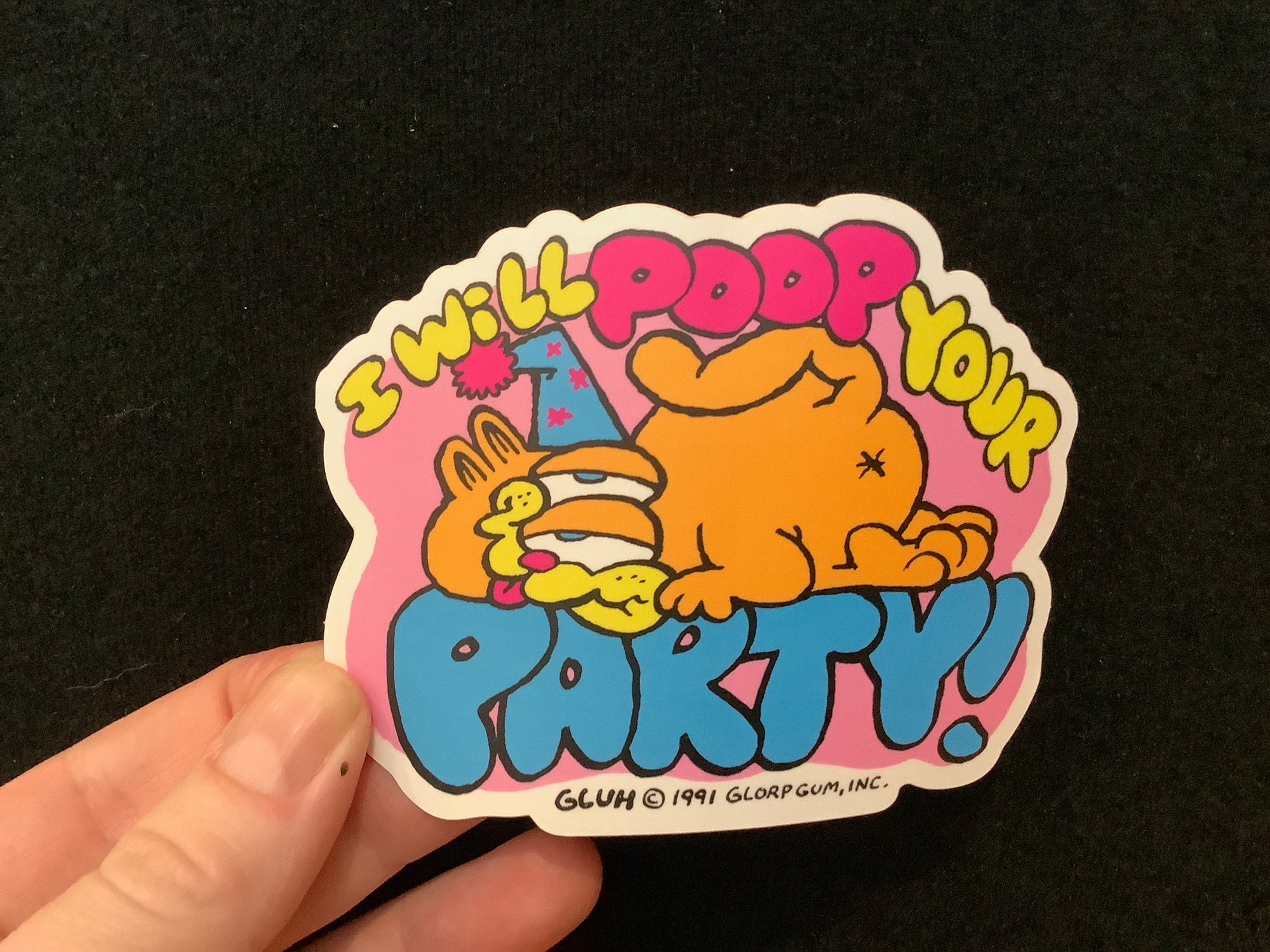 Odd Mart Gluh I Will poop your party sticker