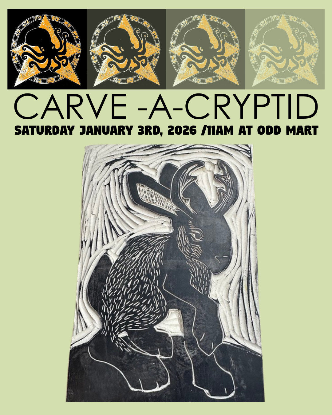 Carve-A-Cryptid with The Crafty Hag! - Saturday, January 3rd