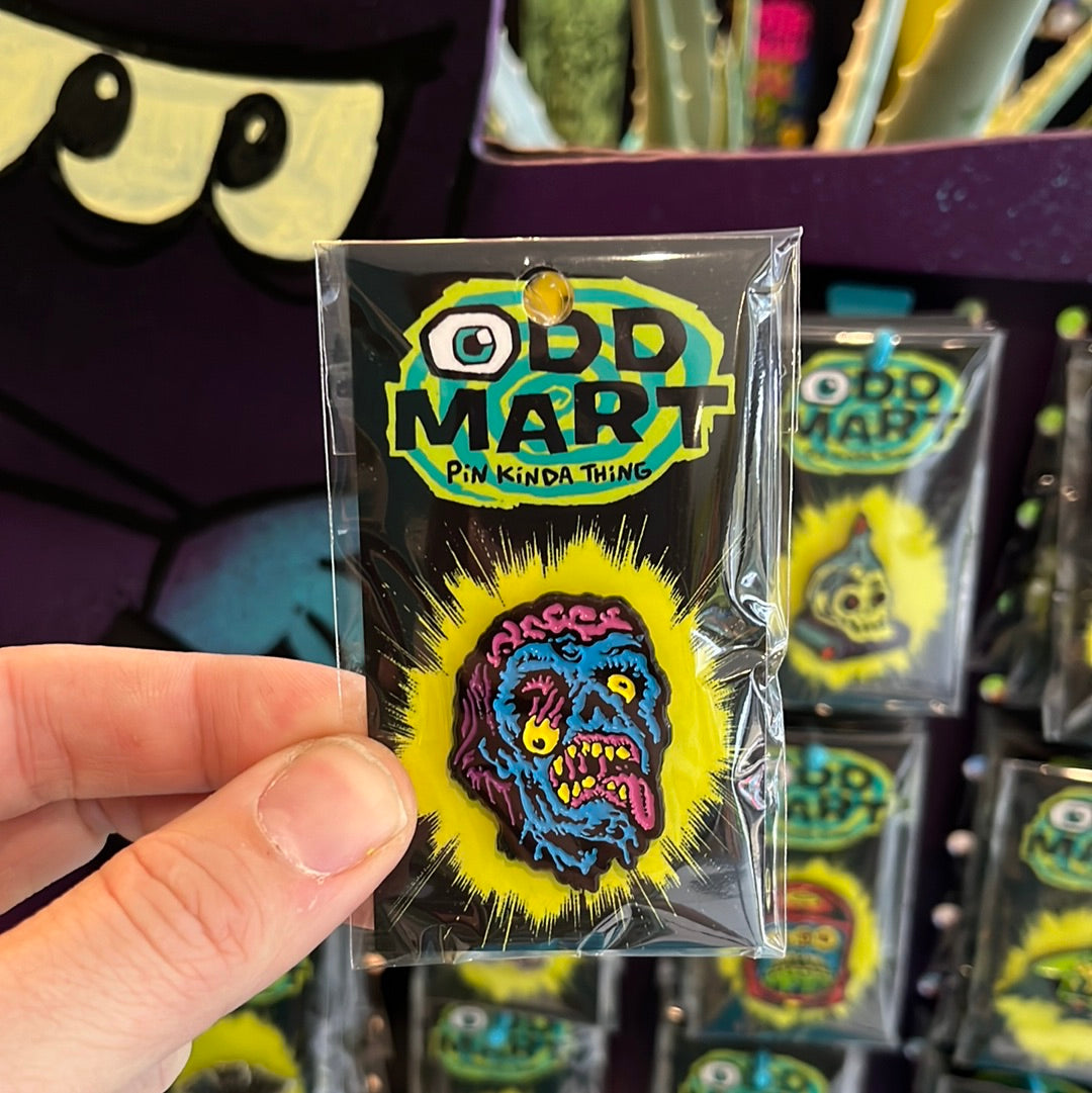 Odd Mart severed zombie head pin