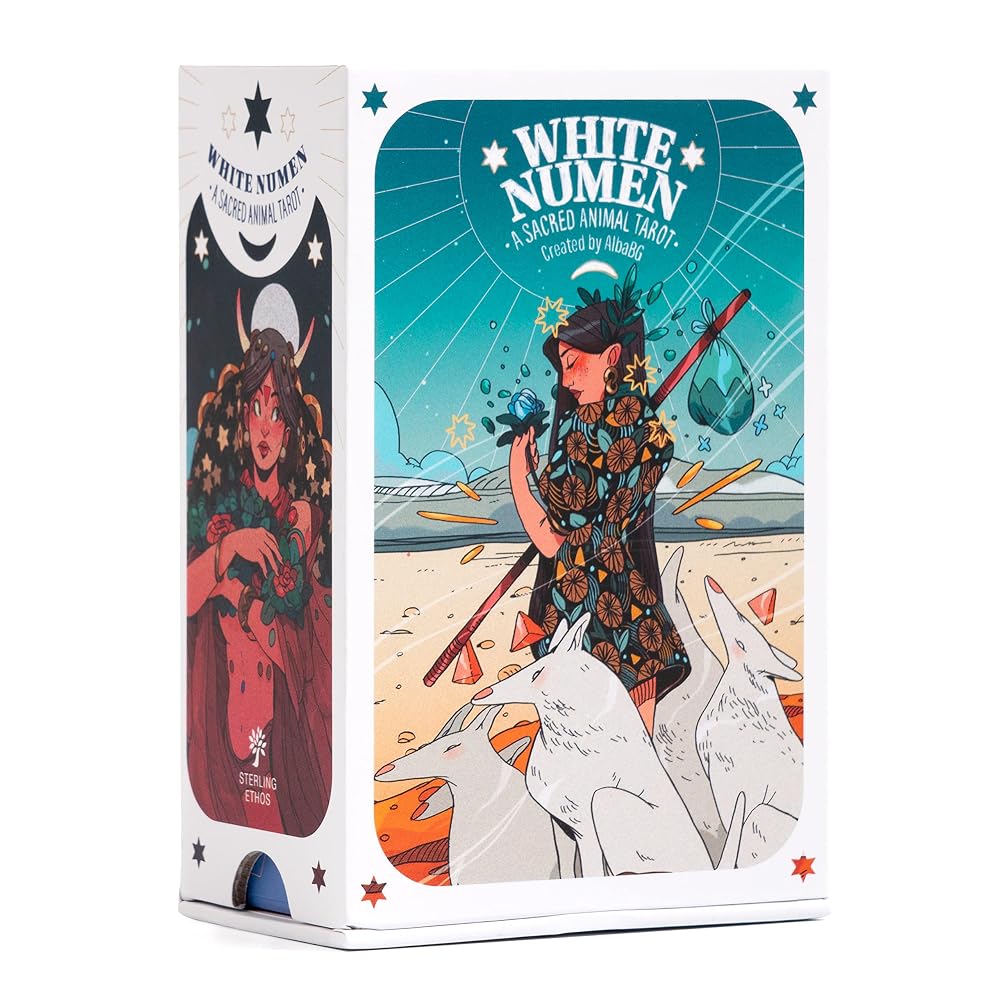 White Numen: A Sacred Animal Tarot Deck: A 78-Card Tarot Deck with Guidebook cover image
