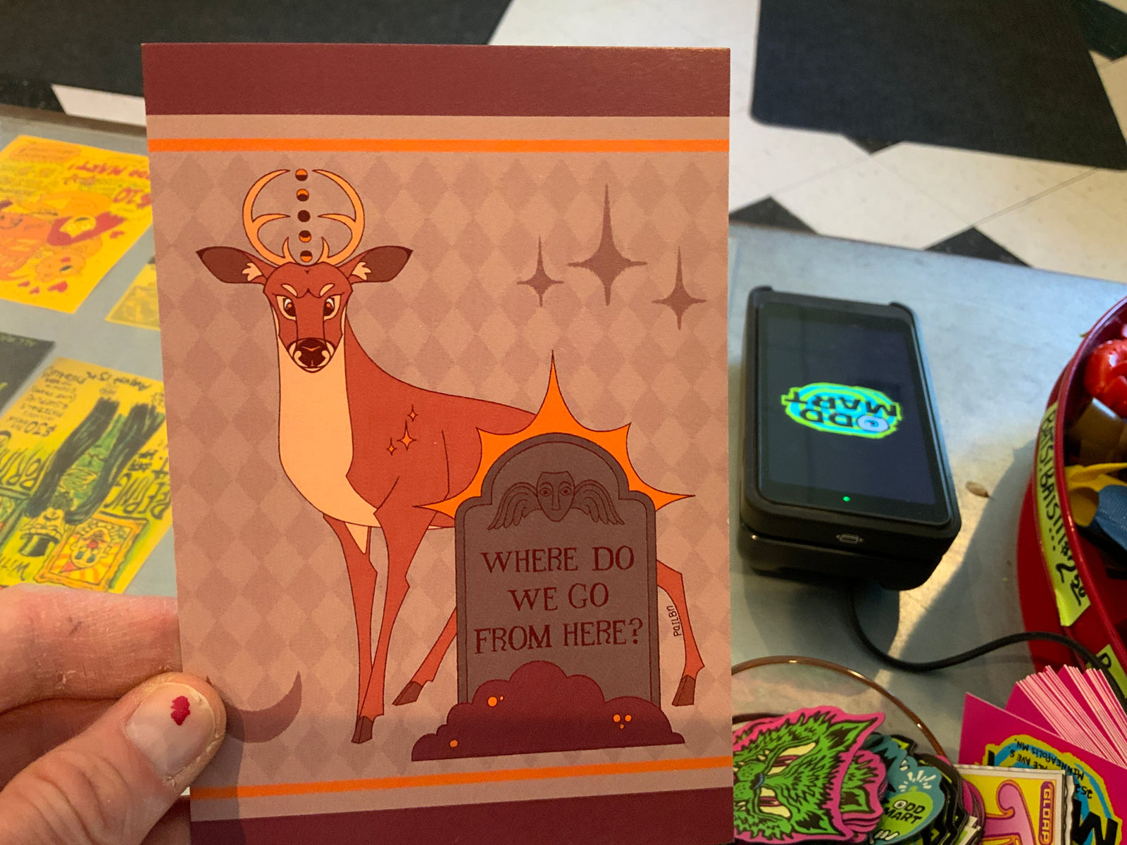 BNP where deer postcard