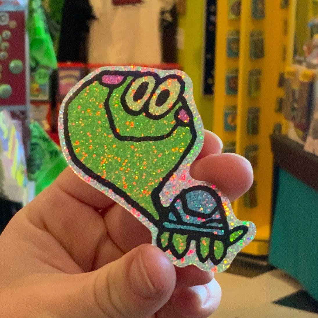 Odd Mart Trepidatious Turtle glitter sticker