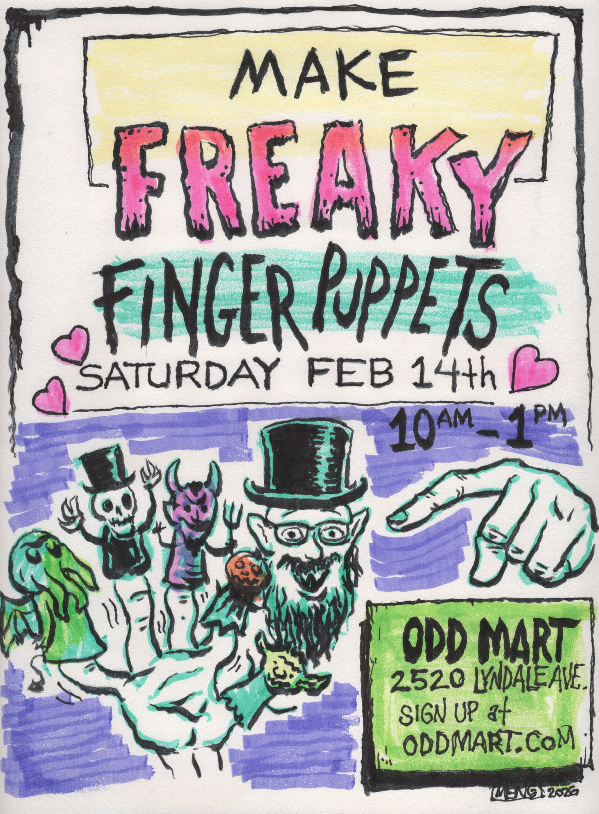 Monster Matt's Creepy Craft Class Saturday - Feb 14th