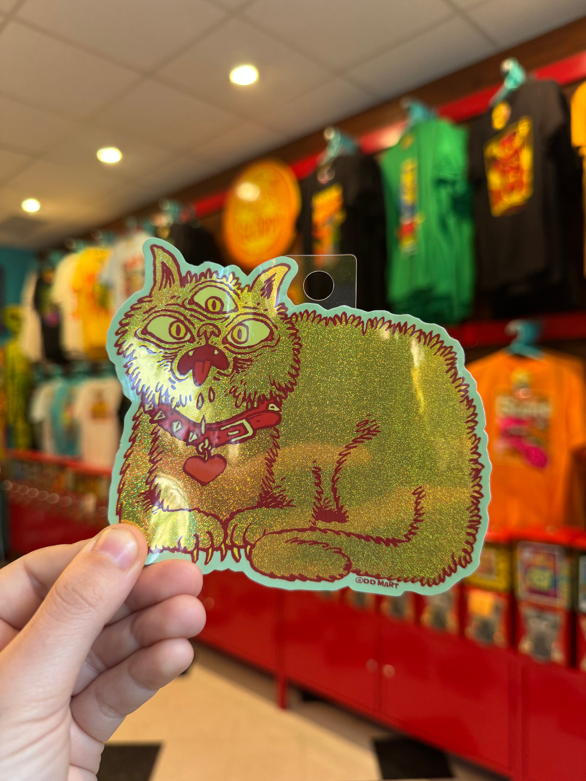 ODD MART Sparklepuss: The Cat from Hell Sticker! Now In Yellow!