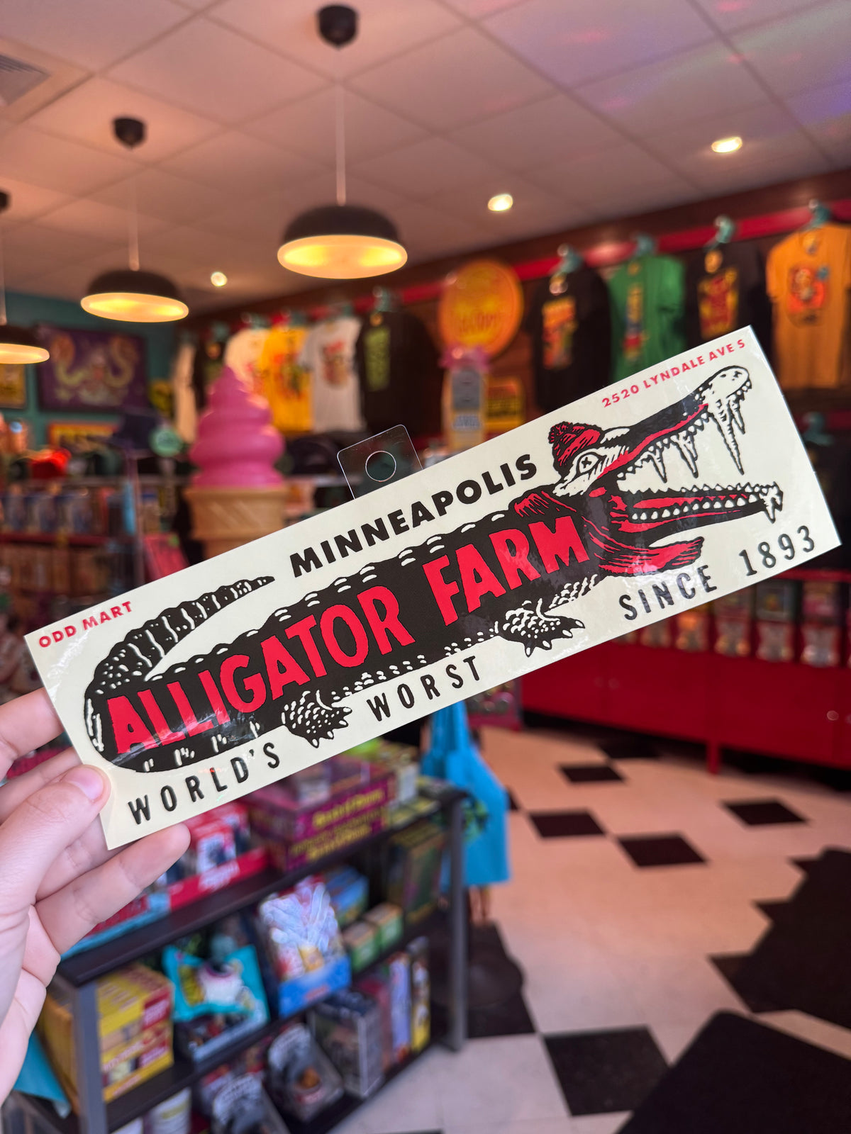 Odd Mart Alligator Farm Bumper Sticker