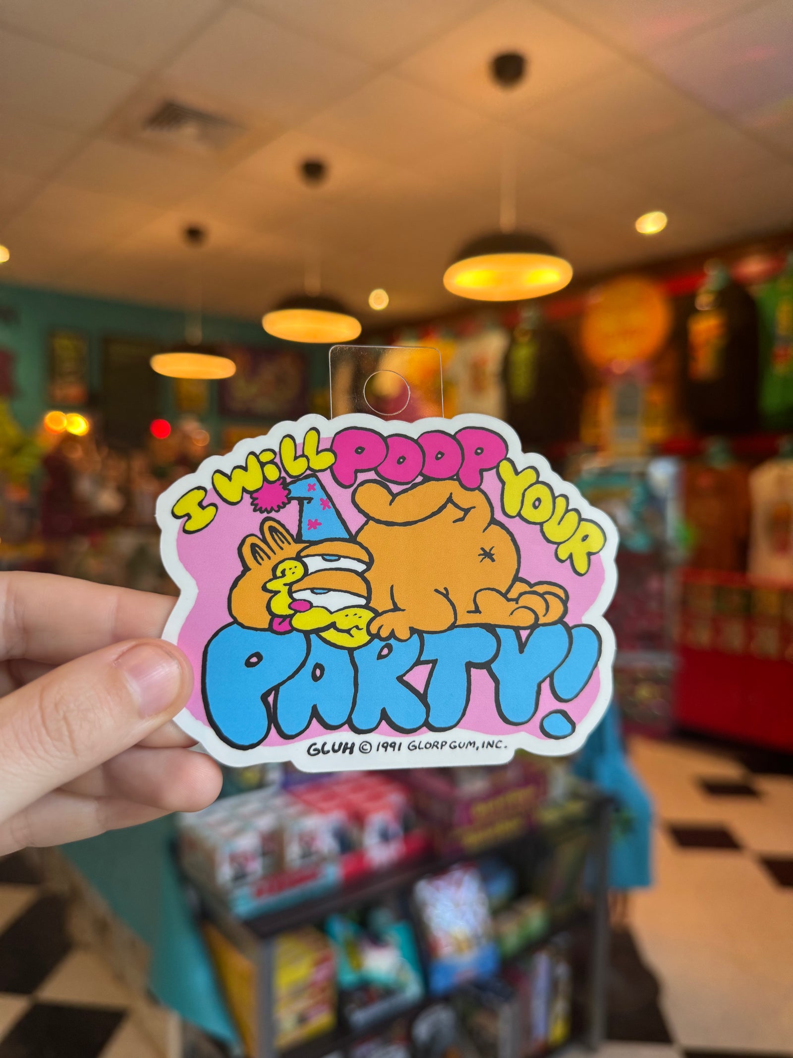 Odd Mart Gluh I Will poop your party sticker