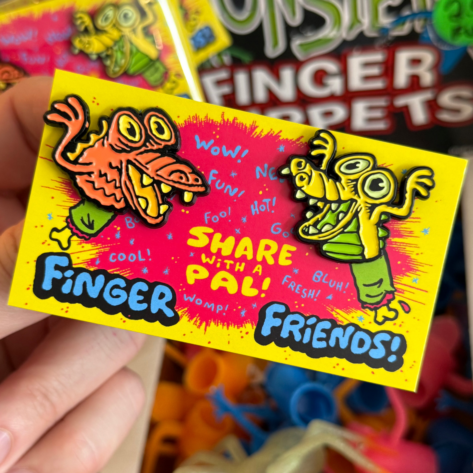 GLORP Finger Friends Pin set!