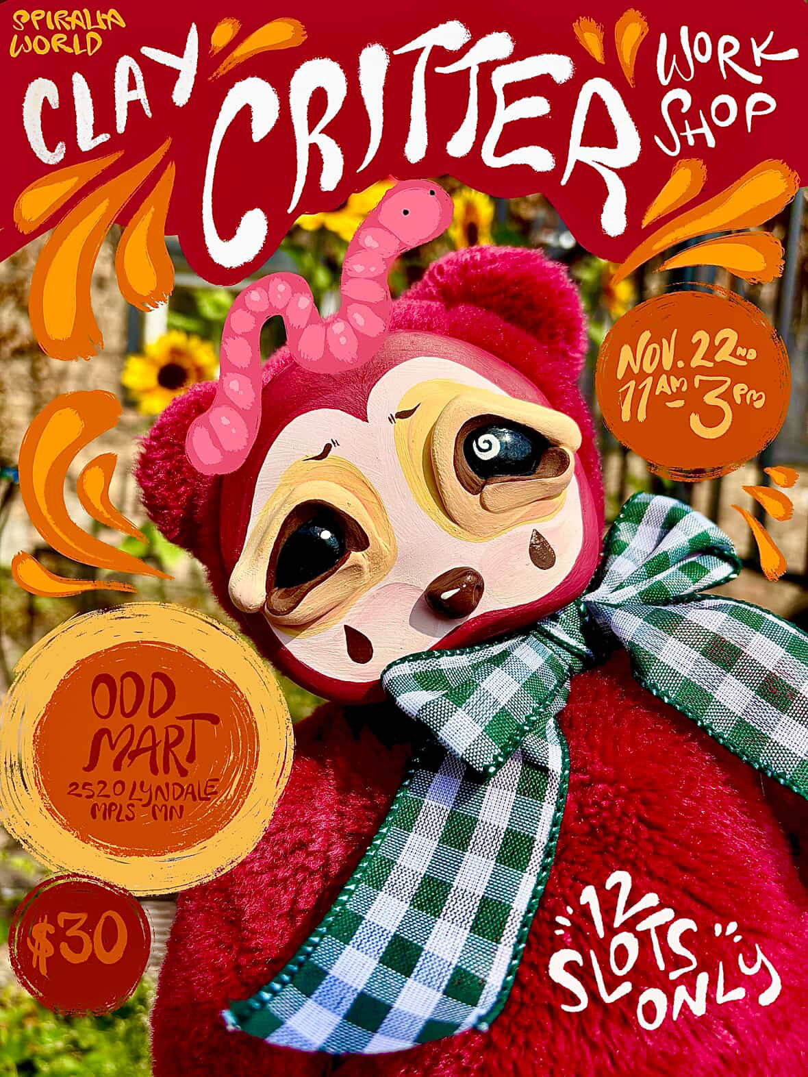 Spiralia World’s Clay Critter Workshop - Saturday, Nov 22nd