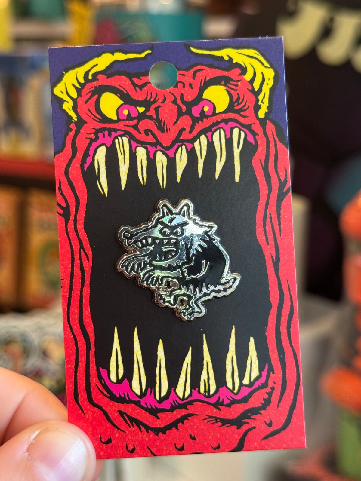 Spooky Wolf Pin