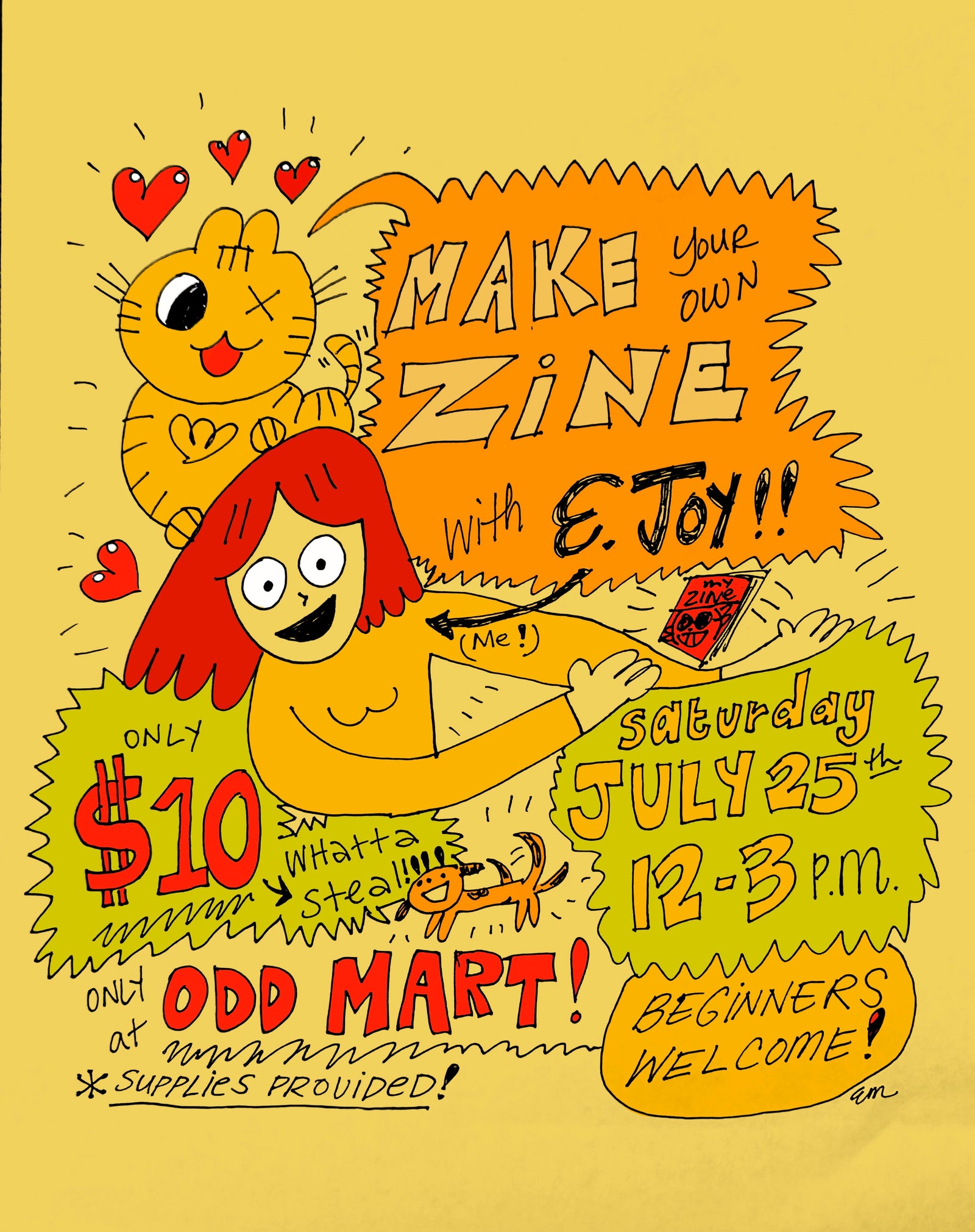 Make Your Own Zine class with E. Joy July 25th 2026