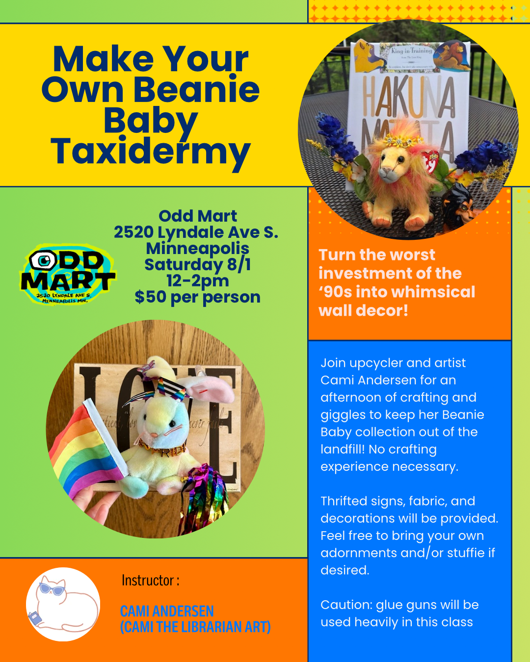 Make Your Own Beanie Baby Taxidermy class August 1st 2026