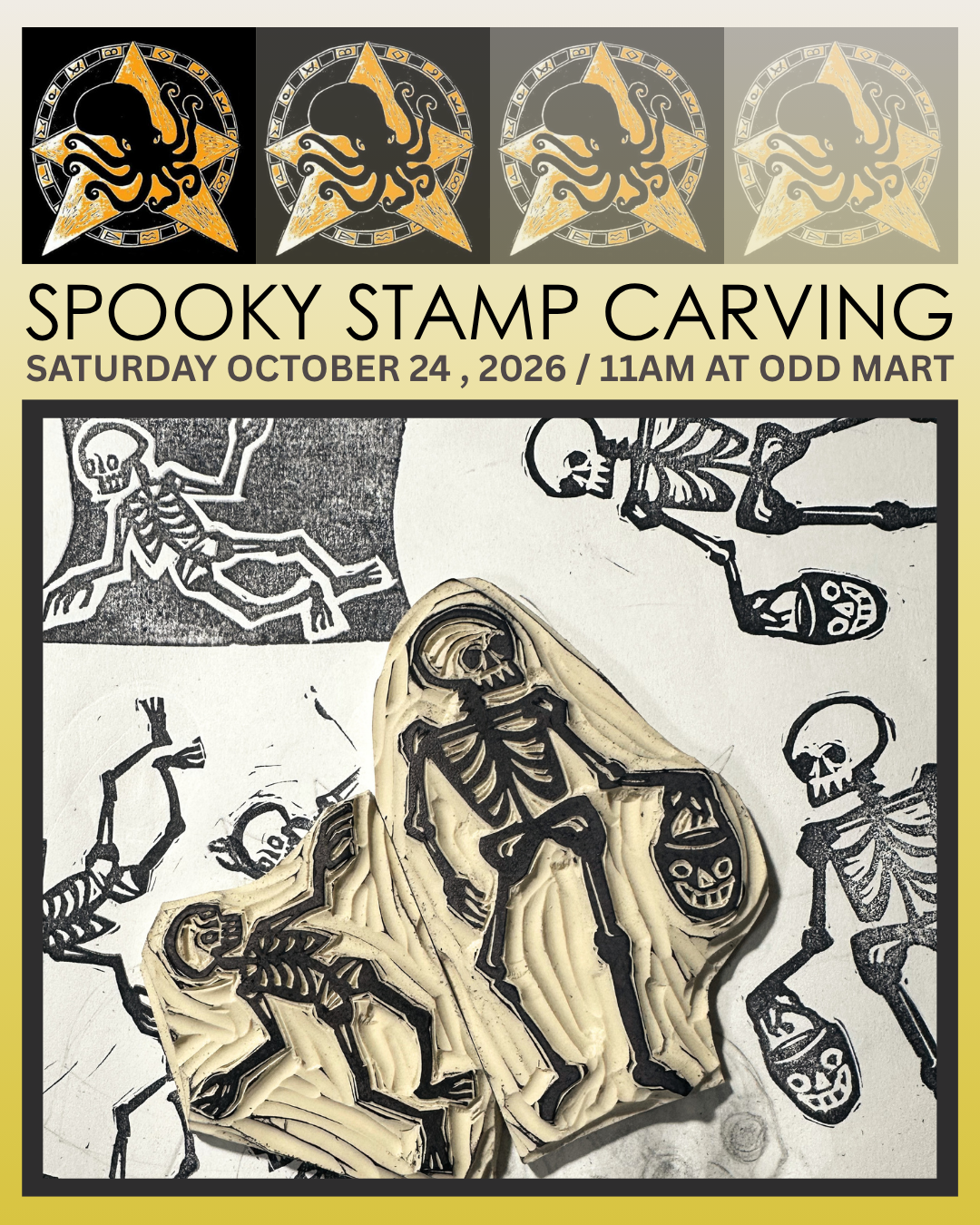 Spooky Stamp Carving class with the Crafty Hag!- October 24th 2026