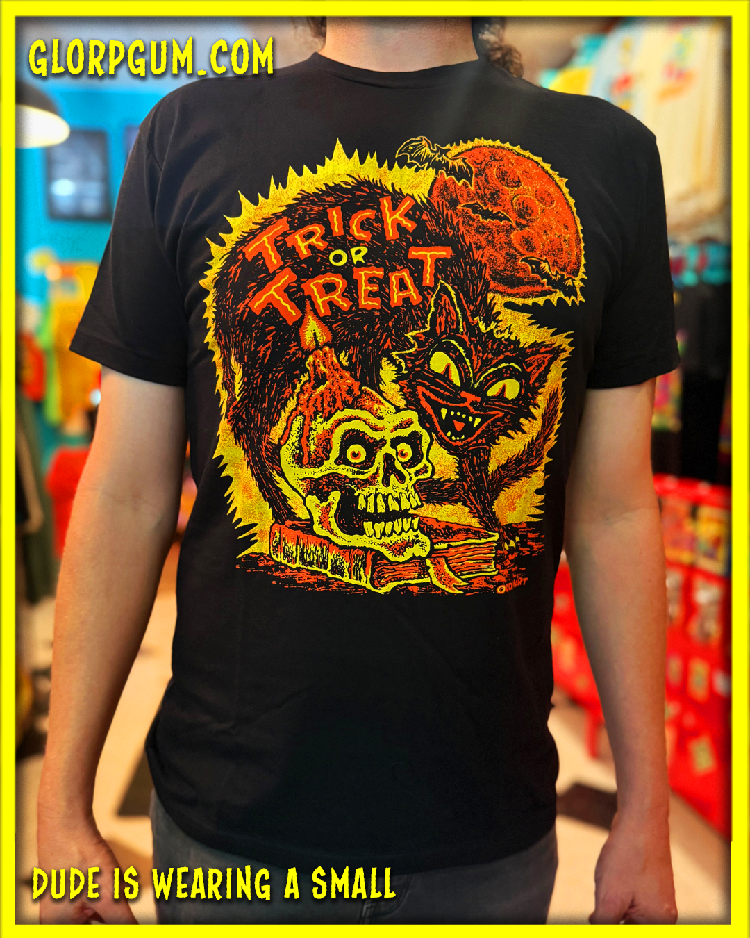 Fright Bite Black! (with Trick or Treat skullcat T-Shirt!)