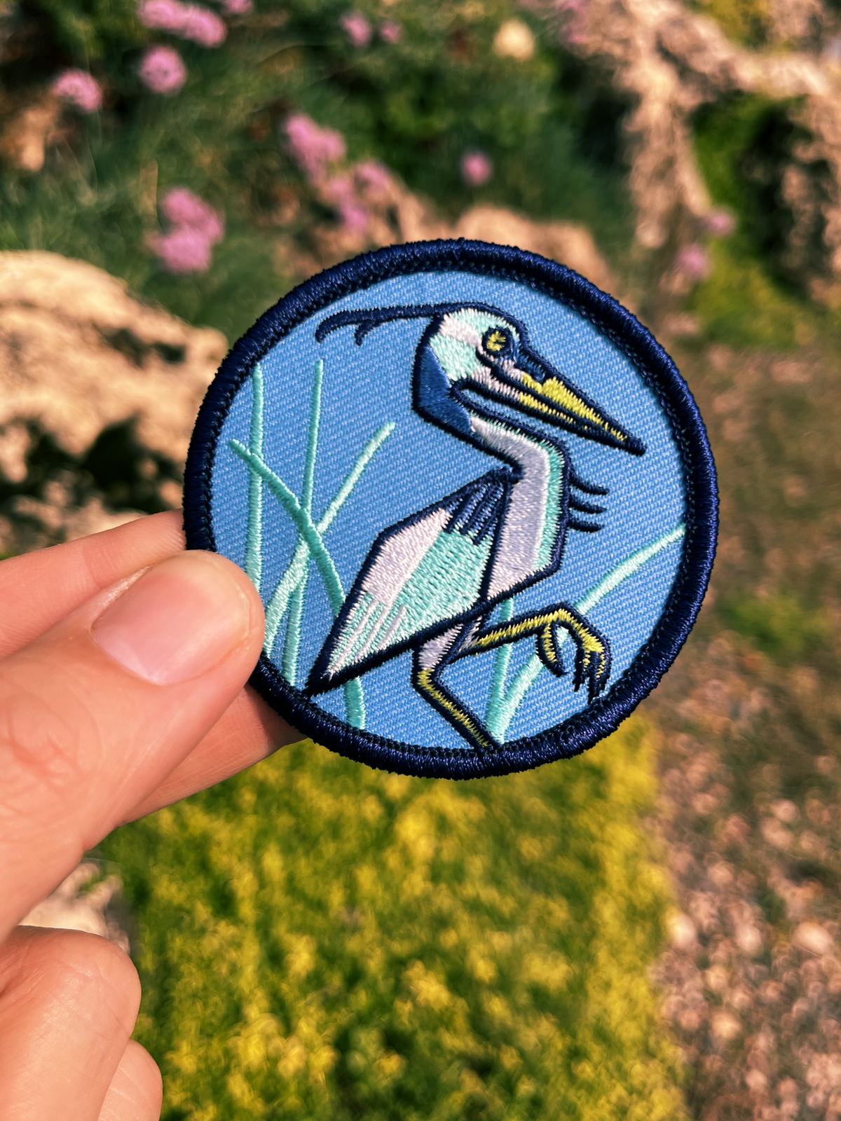 Stoked Wood Peel-N-Stick Blue Heron Patch