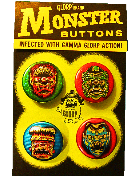 GLORP Metallic Monsters Button Set!