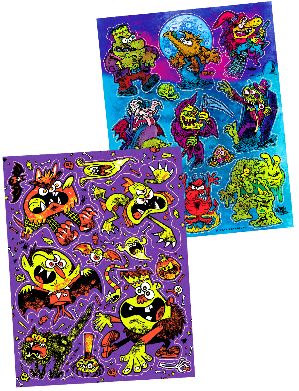 DOUBLE TROUBLE: Giant Halloween Sticker Sheet 2 pack!