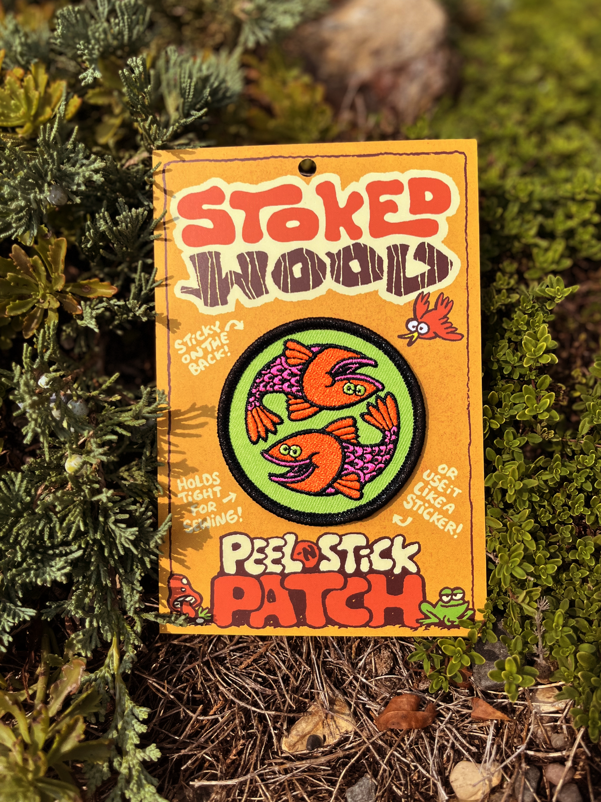 Stoked Wood Peel-N-Stick Fish Friends Patch