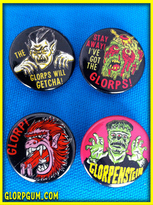 Gamma GLORP Glow in the Dark Monster Buttons!