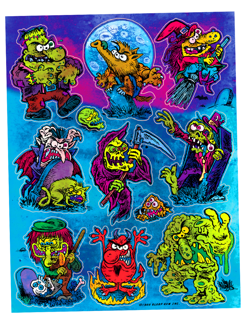 DOUBLE TROUBLE: Giant Halloween Sticker Sheet 2 pack!