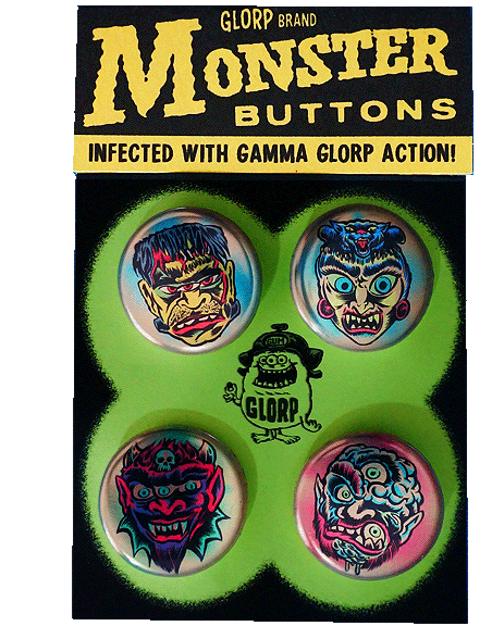 GLORP Metallic Monsters Button Set 3 (Golden Ghouls!)