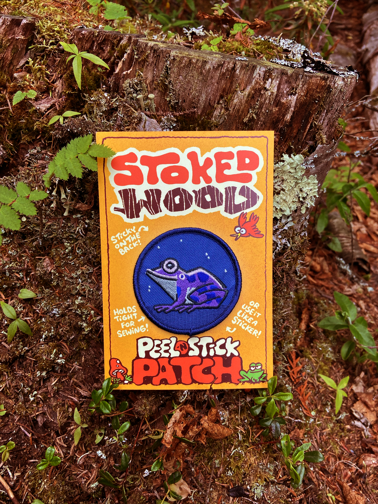 Stoked Wood Peel-N-Stick Night Frog Patch