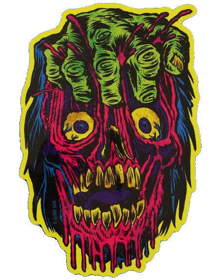 GLORP Gory Ghoul Sticker: FIST FACE
