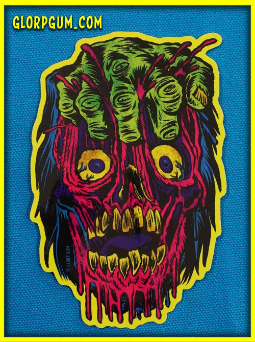 GLORP Gory Ghoul Sticker: FIST FACE