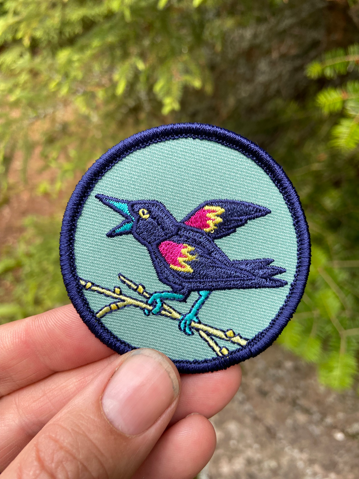 Stoked Wood Peel-N-Stick Red Wing Blackbird Patch