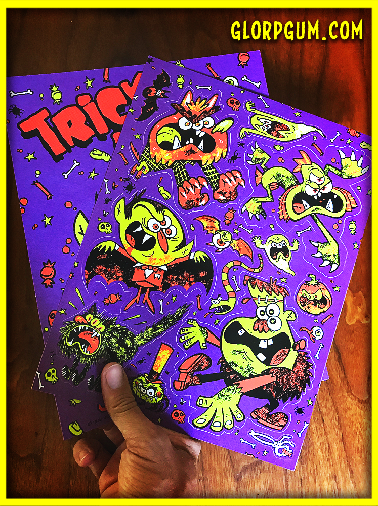 DOUBLE TROUBLE: Giant Halloween Sticker Sheet 2 pack!