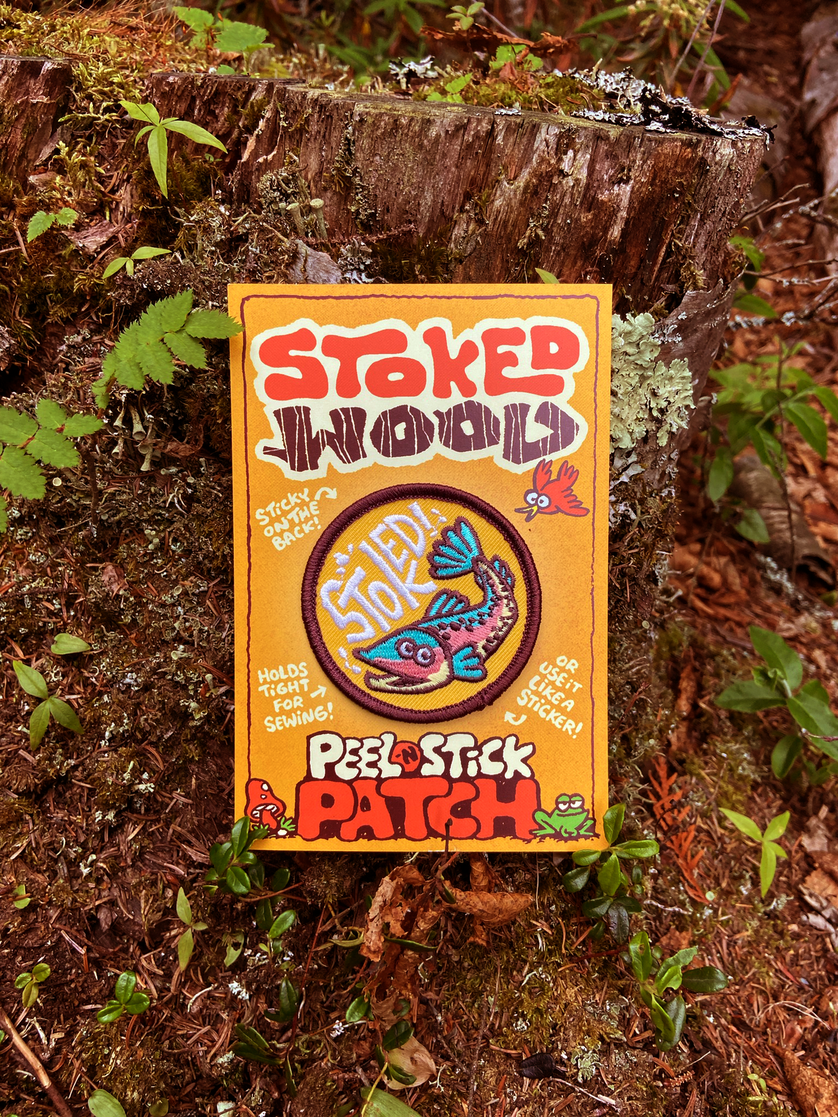 Stoked Wood Peel-N-Stick Stoked Trout Patch