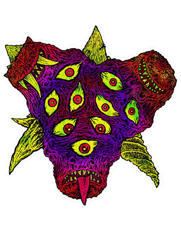 GLORP Tri-Head Terror sticker!